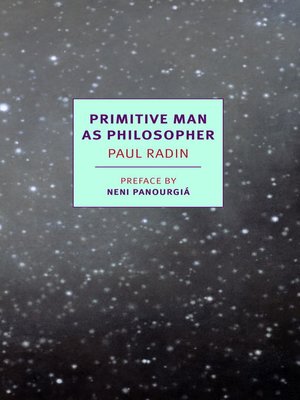cover image of Primitive Man as Philosopher
